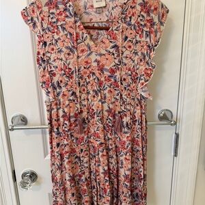 Knox Rose Floral Kids Dress in Pink and Blue